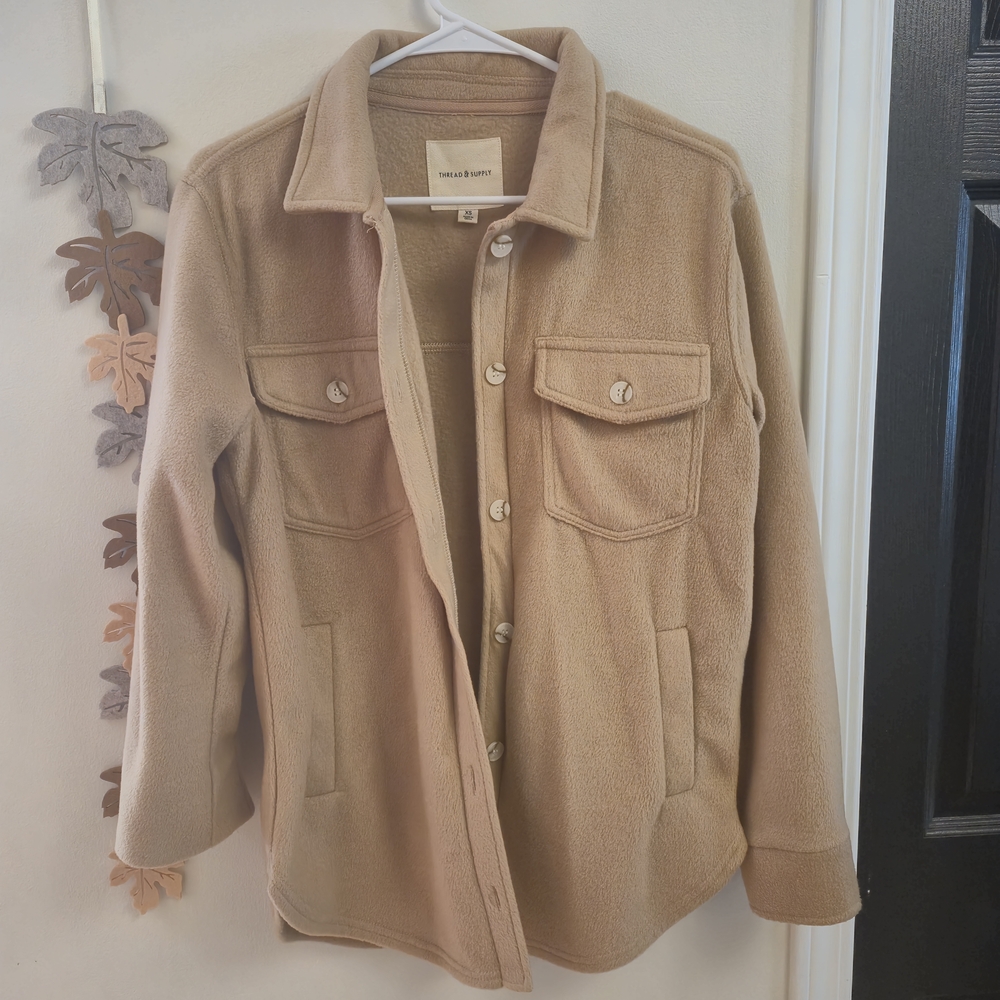 Tan Button Down Overshirt